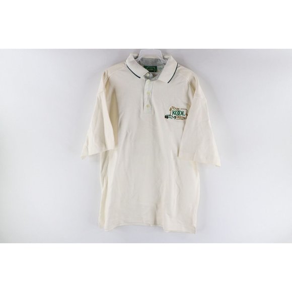 Vtg 90s Kool Cigarettes Mens Large Spell Out Car Racing Heavyweight Polo Shirt - Picture 1 of 10